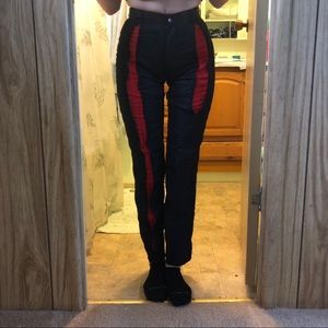 Black & Red Zip Pants